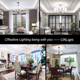 CRLight 2W 4000K Daylight White LED Candelabra Bulb, 30W Equivalent 300LM, E12 Dimmable LED Chandelier Light Bulbs, Antique Style B10 Clear Glass Candle Torpedo Tip, 6 Pack