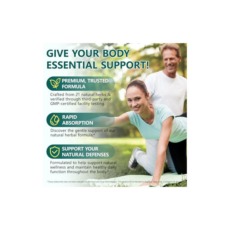 Lymphatic Drainage Supplement 120PCS, 21 in 1 Lymphatic Drainage Capsules,