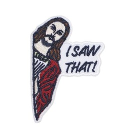 CLOVER INTER I Saw That Jesus Patch Iron on Patches Embroidered Badge Saw On for Jeans, Clothing, Bags, Jackets, Caps