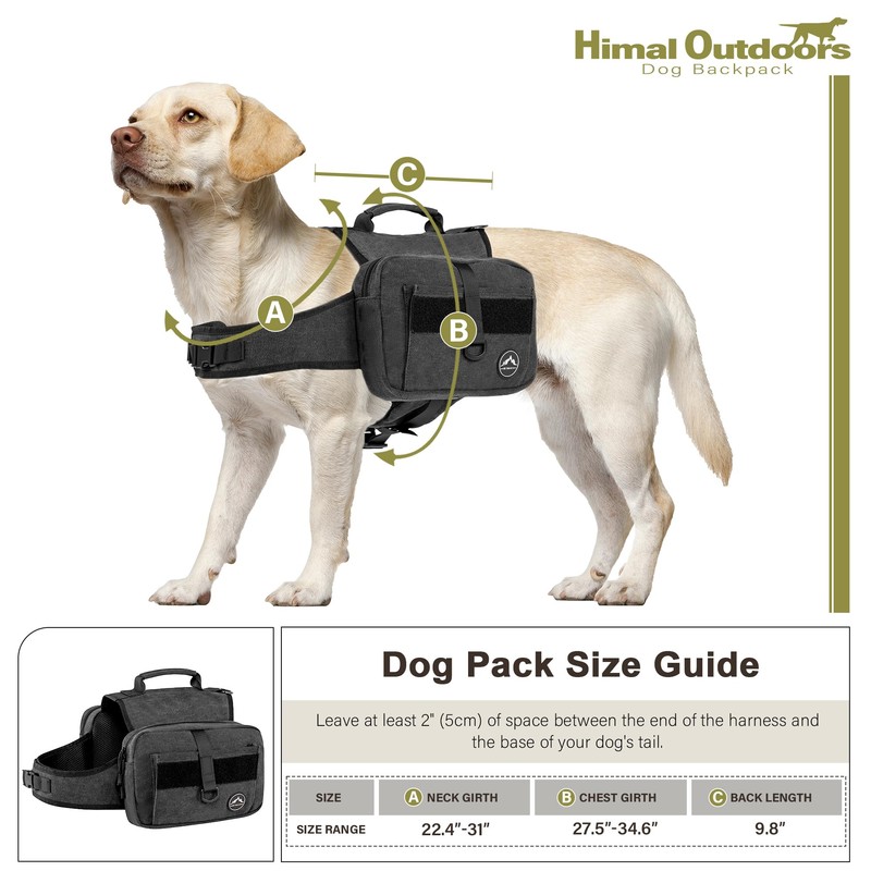 Himal Outdoors Dog Backpack & Saddle Bag, Tactical Hiking Backpack