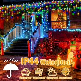 98FT 960LED Christmas Lights Waterproof 8 Modes Christmas Lights Outdoor Decoration with Memory and Timer Hanging Fairy Lights Plug-in Curtain String Lights for Holiday Party Wedding Home Roof