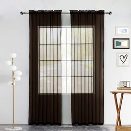 SpaceDresser - Paneles de cortina de gasa transparente con bolsillo para barra de tratamiento de ventana para cocina, recámara, sala de estar, cortinas de filtrado de luz solar, decoración semi del