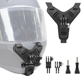 Haoyou Helmet Chin Mount Strap Compatible with Gopro Hero 13 12 11 10 9 8 7，Motorcycle Helmet Extension Attachment Mounting Accessories (Black)