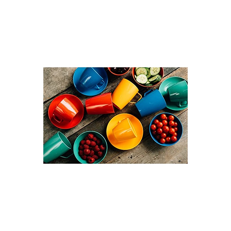 Harfield Set of 4 Yellow Handled Beakers 280ml - Reusable