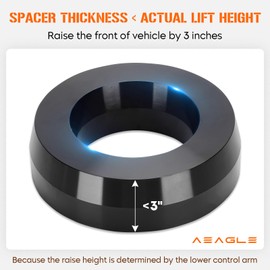 AEagle 3” Front Leveling Lift Kits for 1994-2018 Dodge Ram 1500, 1994-2010 2500 3500(2WD), Forged Aluminum Strut Spacers
