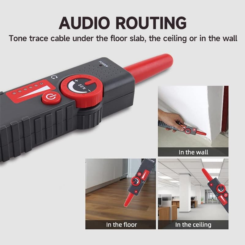 GAMWATER Underground Wire Locator, Wire Tracer with Earphone, Anti-Interference Buried