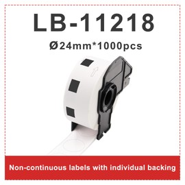 Doree DK-11218 (2 pack), 24 mm x 24 mm, round, compatible label paper, (1000 labels per roll) for Brother P-Touch QL-1050, QL-1060N, QL-1100, QL-110NWB label printers