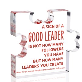 Good Leader Gifts, Thank You Gifts for Boss Leader Mentor Supervisor, Leadership Gifts, Leader Appreciation Gifts for Men, Farewell Gifts for Boss, Acrylic Office Desk Decor