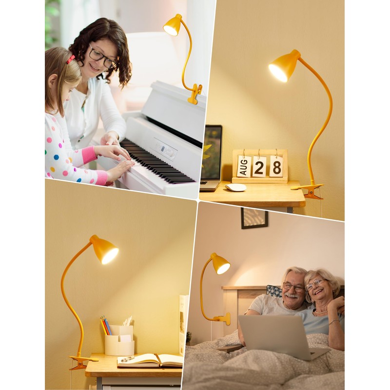 BOHON Clip on Light, 10W 38 LED Desk Lamp with