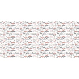 Ambesonne Valentine's Day Pencil Pen Holder, Funny Hearts with Several Ornaments and Vintage Key, Printed Ceramic Pencil Pen Holder for Desk Office Accessory, Multicolor