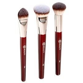 BK Beauty Core Complexion Trio Makeup Brushes Set (3PC) – Foundation, Concealer, and Blending Brushes for Liquid, Cream & Powder – Vegan, Cruelty-Free, Ultra-Soft Face Makeup Brushes