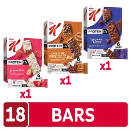 Special K Bar Protein Meal Bars, Meal Replacement, Bulk Protein Snacks, Variety Pack (3 Boxes, 18 Bars)