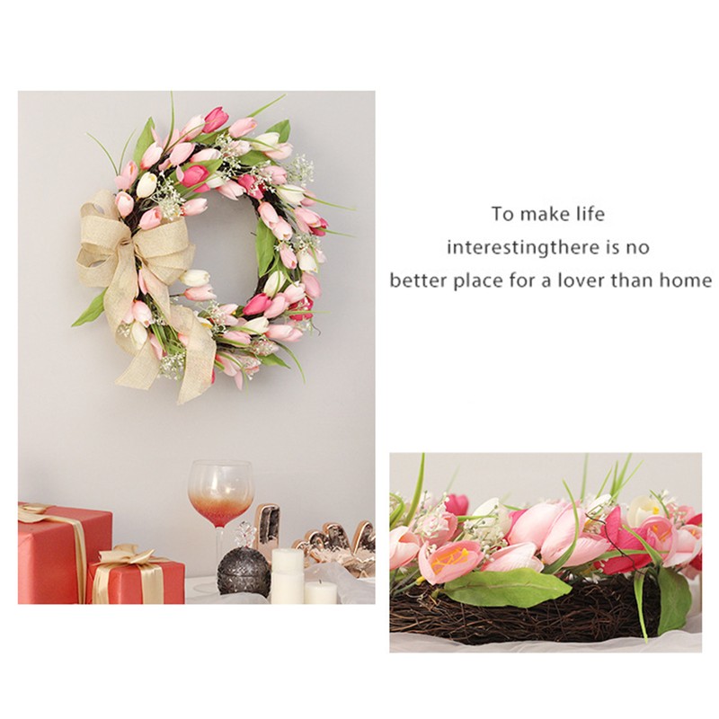 Tulip Wreath Tulip Decorative Wreath Artificial Tulip Wreath Decorative Flower