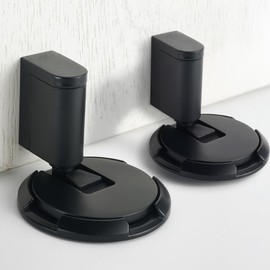 2 Piezas Tope Mecánico Puerta Suelo,Tope de Puerta de Piso Silencioso Mecánico Sin Perforación, Tope Puerta de Altura Ajustable de Alta Resistencia, Detener Puerta Sin Perforación (Negro)