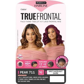 Outre Lace Front Wig -Perfect Hair Line 13X6 - True Frontal Peak 711 (JET BLACK 1)