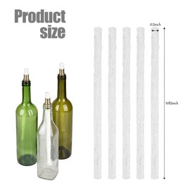 5 Pack Replacement Wicks for Tiki Torches, Long Life Fiberglass Torch Replacement Wicks, Bottle Oil Lamp Wicks (5, 25cm/9.85inch)