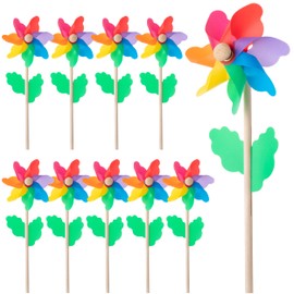Mr. Pen Mr. Pen Rainbow Flower Pinwheels - 10 Pack, Wind Spinners for Yard & Garden, Kids' Party Favors