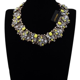 Crystal Rhinestone Statement Necklace, Vintage Chunky Chain Choker Collar Bib Statement Necklace Fashion Costume Jewelry Necklaces for Women
