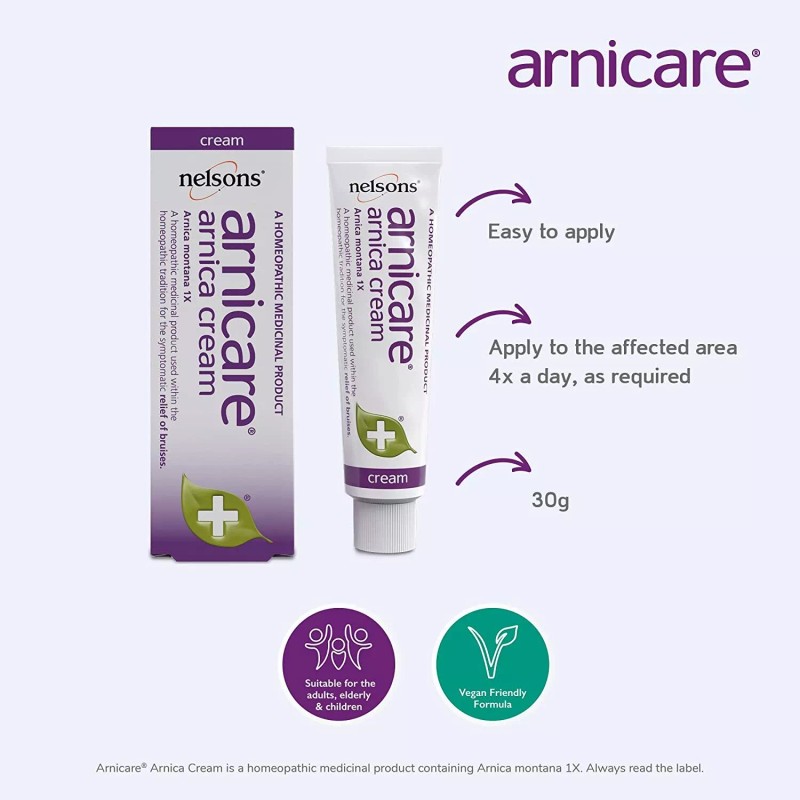 Nelsons Arnicare Arnica Cream Homeopathic Remedies Bruise Relief 30g FAST