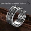 GAUEIOUR Feng Shui Ring Silver,Pixiu Lucky Silver Jewelry,Mani Mantra Protection
