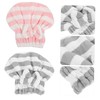 WOONEKY Polyester Hair Drying Hat with Microfibre Hair Towel Wrap
