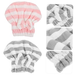 WOONEKY Polyester Hair Drying Hat with Microfibre Hair Towel Wrap for Women Quick Dry and Frizz
