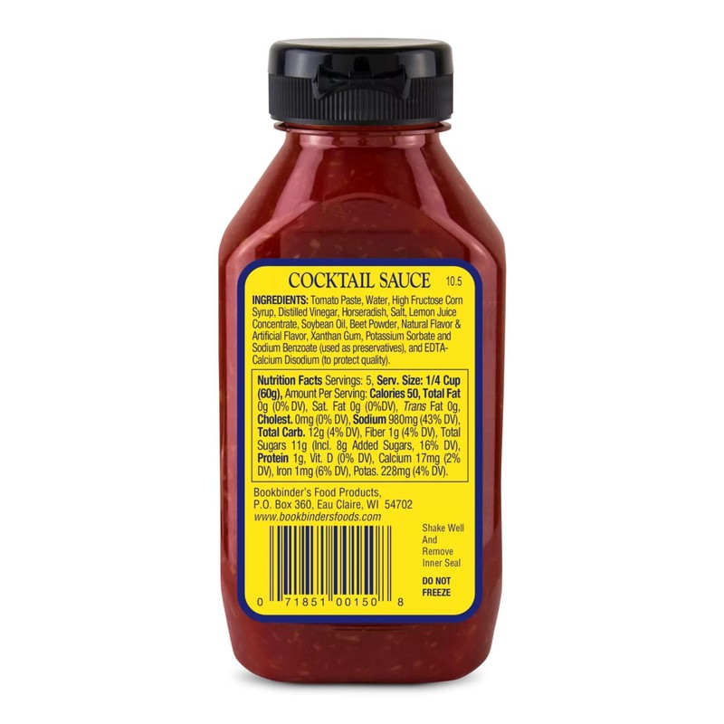 BOOKBINDERS SAUCE COCKTAIL, 10.5 OZ