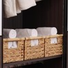 Hand-Woven Wicker Storage Basket With Handle,Rectangular Rattan Basket,Water Hyacinth Woven