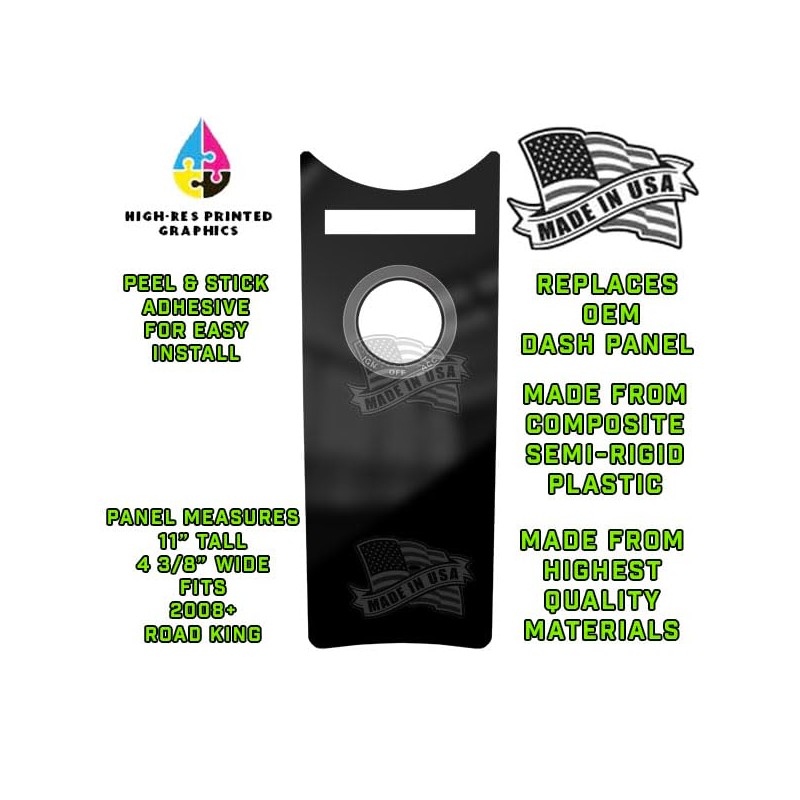 TrickToppers Custom Graphic Gloss Black Fuel Tank Dash Panel Instrument