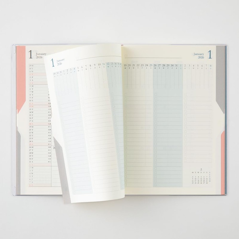 Midori Double Schedule Planner 2026 B6 Monthly To Do Blue