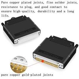 ANMBEST 2PCS Thinner DB37 Solderless RS232 D-SUB Serial to 37-pin Port Terminal Female Adapter Connector Breakout Board with Case Long Bolts Tail Pipe