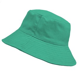 MFAZ Morefaz Ltd Kids Bucket Hat Youths Hats Summer Boy Girl Fisher Outdoor Sun Beach Hat Circumference 54cm (Emerald 54cm)