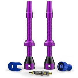 Shredr. Tubeless Valve Set | Presta Valves for Tubeless Tyres | Super Light Aluminium, Colourful Anodised French Valve | Includes Valve Adapter, Replacement Valve and Tool (Purple, 60 mm)