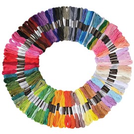 CABODYALS 100 Strang Stickgarn Buntes Set Regenbogen Kreuzstichgarn Mehrfarbig Polycotton 6 Stränge Freundschaftsarmbänder Garnschnur Zum Nähen Herstellen Nähen Häkeln Basteln