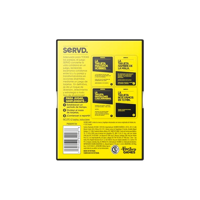Hasbro Games Juego de Mesa SERVD Parejas