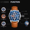 NAVIFORCE Sport Watches for Men Analog Quartz Chronograph Leather Strap