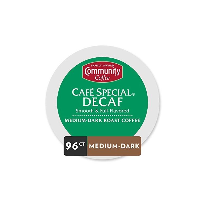 Community Coffee Café Special, 96 Count, Medium-Dark Roast Decaf Single