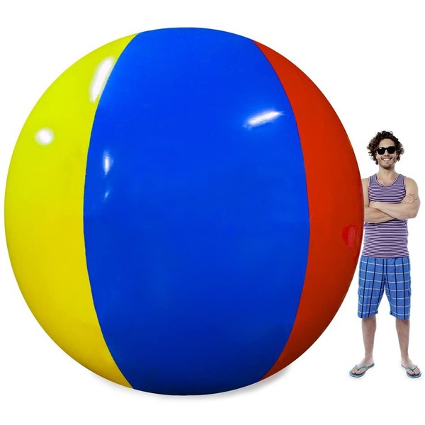 Sol Coastal The Beach Behemoth - Giant Inflatable Ball, 12 Foot Pole-to-Pole - Huge Jumbo Toys for Water Games - Big Family Fun for Swimming Pool Party
