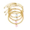 4 PACK (15 PCS) Gold Stackable Chain Bracelets Set For