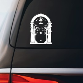 LOTR Fantasy Doors Sticker Decal Notebook Car Laptop 3.75"x5.5" (White)
