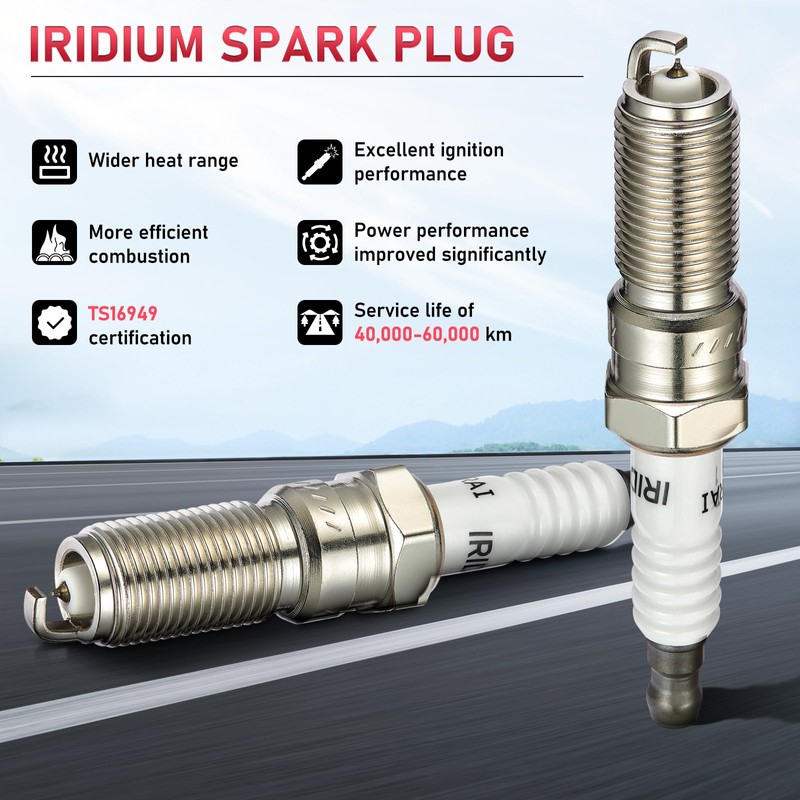 SYKRSS 6509 Iridium Spark Plugs 4 Pack Compatible with Mazda