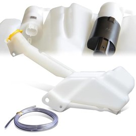 OE Style Car Windshield Washer Reservoir Tank Reservoir Cap Washer Fluid Pump Compatible with 99-01 Jeep Grand Cherokee, CH1288166, White