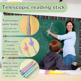 LAKJUOZ Pack of 5 Extendable Pointing Stick, Index Finger Rod, Telescopic Teacher Pointer Pointer Retractable Classroom Pointer Stainless Steel Extendable Teaching Pointer Hand Pointer for