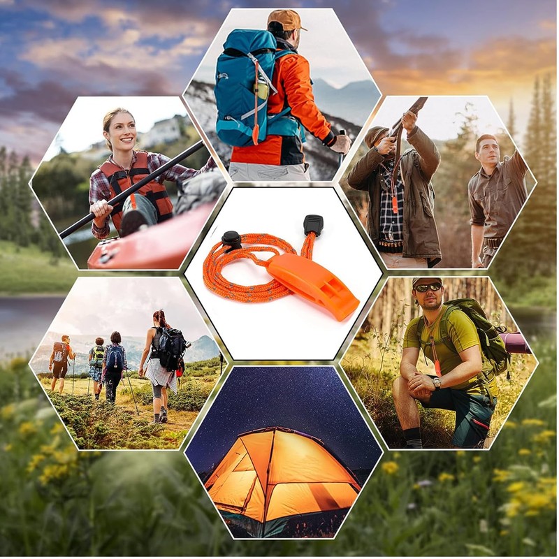 Lyfengdeam 6PCS Safety Survival Whistles with Adjustable Reflective Lanyard Emergency