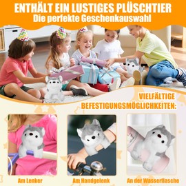 ONETOALL Children's Bicycle Basket Front with Plush Toy, Waterproof Bicycle Bag with Shoulder Straps, Handlebar Bag Bicycle Children for Children's Bicycle, Balance Bike, Tricycle Scooter