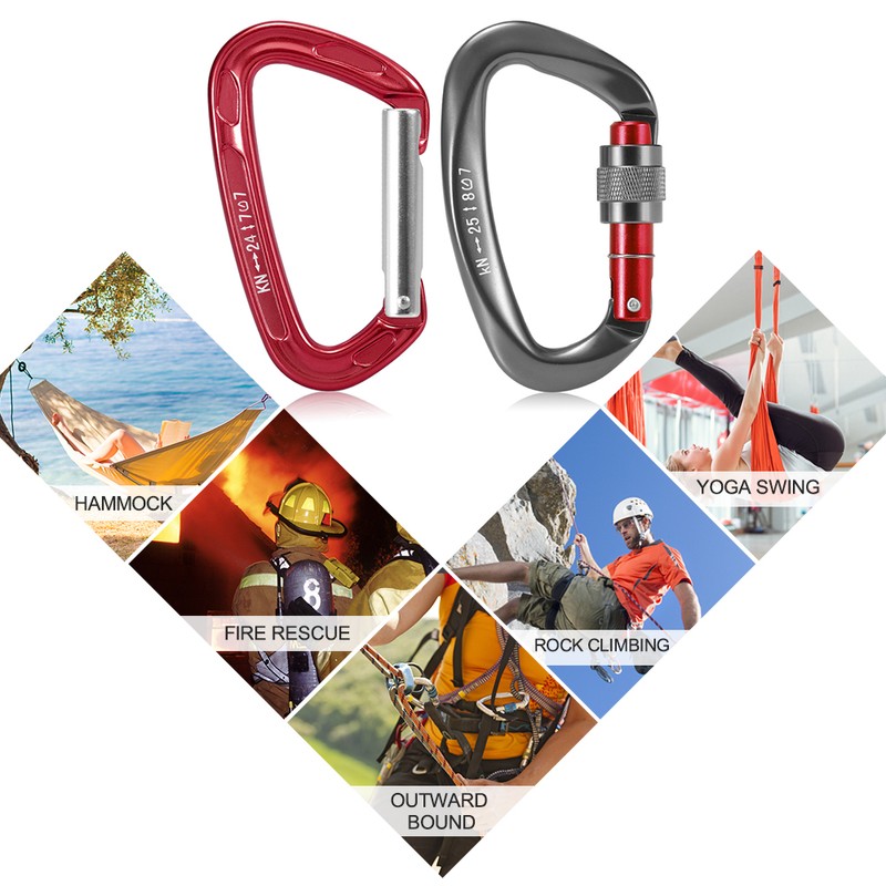 [通拓商品]24KN Non-locking Straight Gate Carabiner 25KN Twist Gate Carabiner Heavy