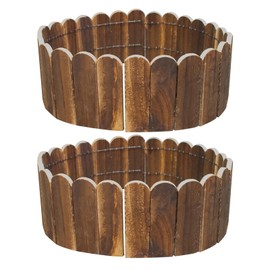 2 PCS Wooden Garden Edging Border 5.9 X 47.2 Inch Flexible Landscape Border Edging Garden Wooden Fence Decorative Border for Gardens Lawn Yard Patio Balconies Courtyards Planting Fences