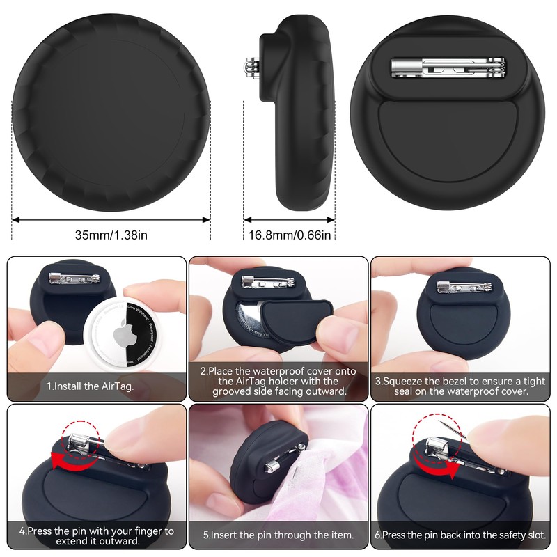 4 Pack Waterproof AirTag Holder for Kids, Air Tag Silicone