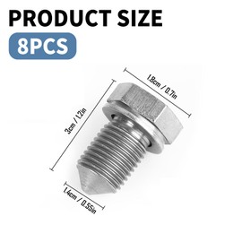 BCENG Pack of 8 Oil Drain Plug, Oil Drain Plug with Washer Thread, M14 x 1.5 cm, Oil Plug, Alloy Steel Oil Drain Plug, Compatible with N90813202 for Oil Pan and Cars