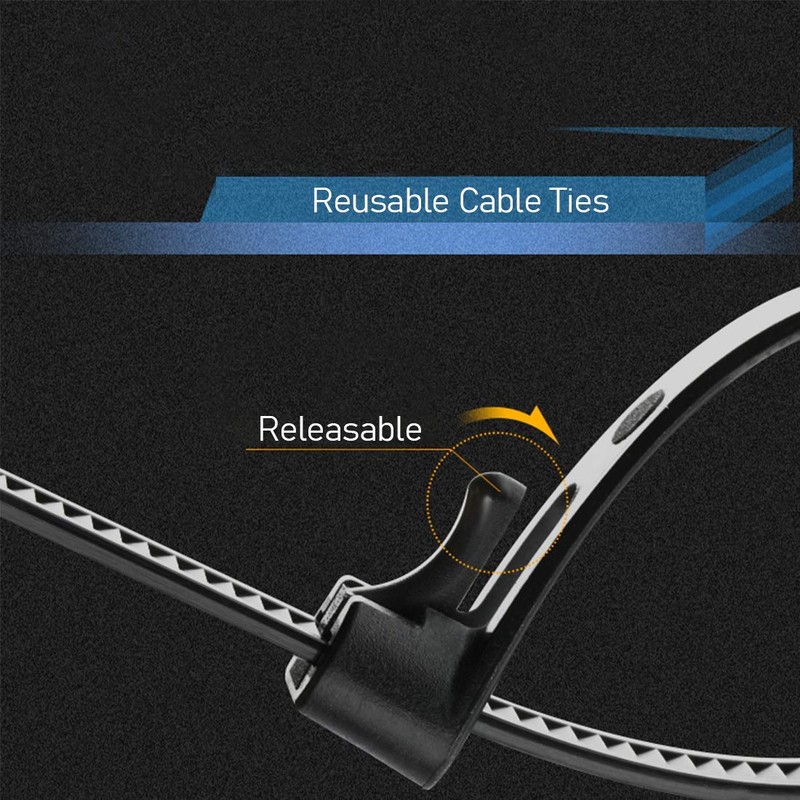 Helonge Reusable Zip Ties, 100 Pcs Assorted Fastening Cable Zip